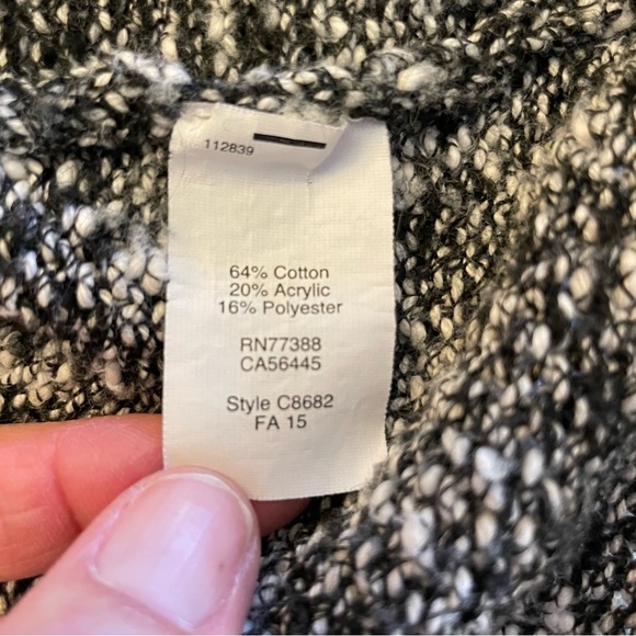 J. Crew Factory Heathered Black and White Cotton Blend Sweater. Size S - Picture 6 of 6